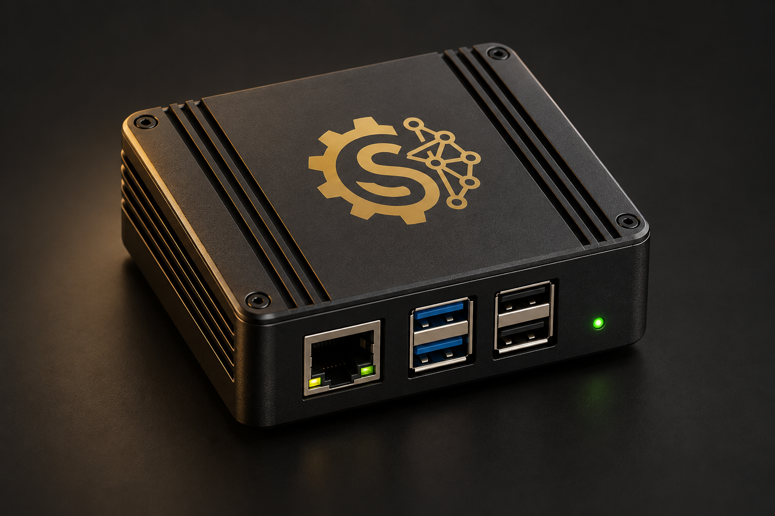 Box Raspberry Pi con simbolo Sapius